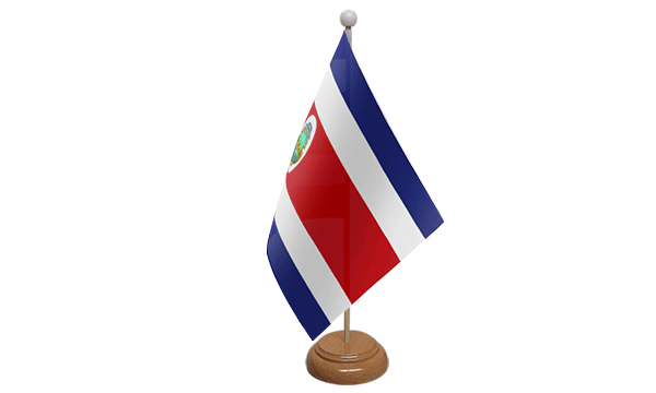 Costa Rica Small Flag with Wooden Stand
